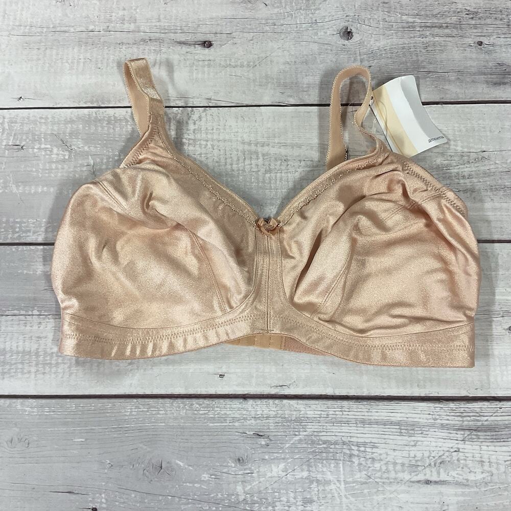 Amoena Mastectomy Bra Womens 38DD Nude Beige Rita 2004 Wireless Soft Cup NEW
